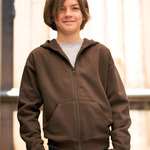 LA T Youth Fleece Hooded Zip-Front Sweatshirt with Pockets