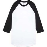 Unisex Poly-Cotton USA Made 3/4-Sleeve Raglan T-Shirt