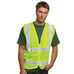 Unisex USA Made M2261L/SZ Class 2, Level 2 ANSI High Vis Mesh Safety Vest